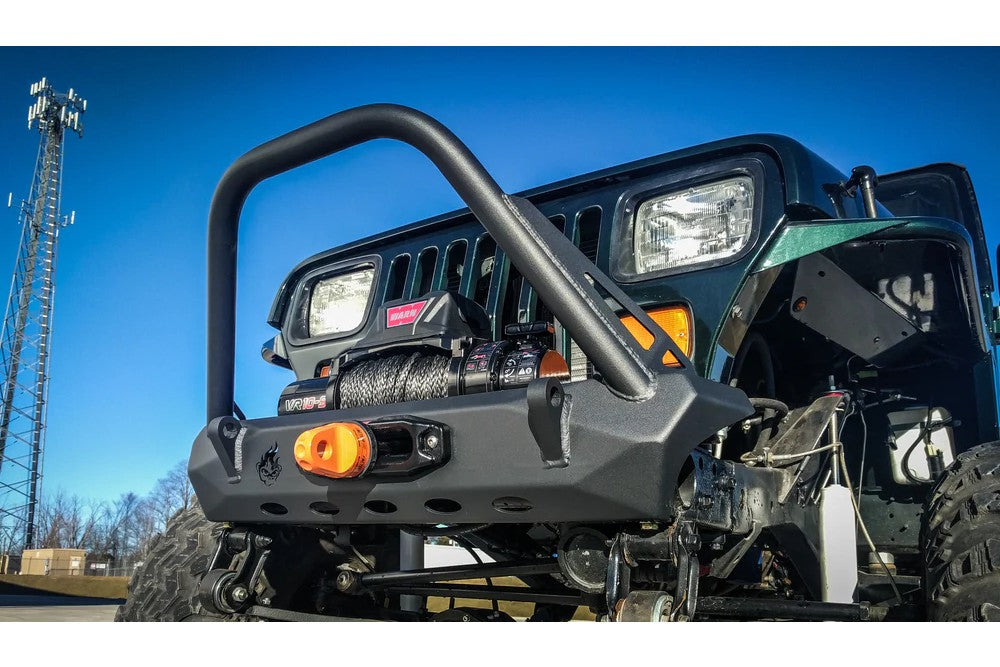 Pyro Stubby Front Bumper with Flat Top Stinger | Jeep Wrangler CJ/YJ/TJ