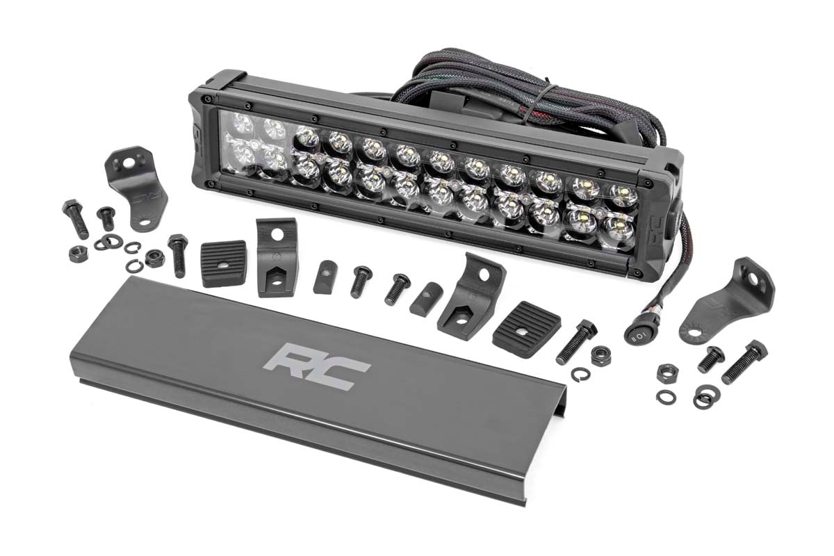 12 Inch Black Series LED Light Bar - Dual Row - White DRL