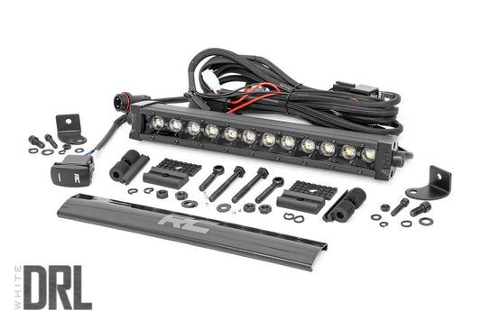 12 Inch Black Series LED Light Bar - Single Row - Cool White DRL