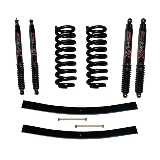 Explorer/Navajo Suspension Lift Kit 91-94 Explorer 91-94 Navajo w/Shock Black MAX Shocks 1.5-2 Inch Lift Incl. Front Coil Springs Rear Add-A-Leafs Skyjacker