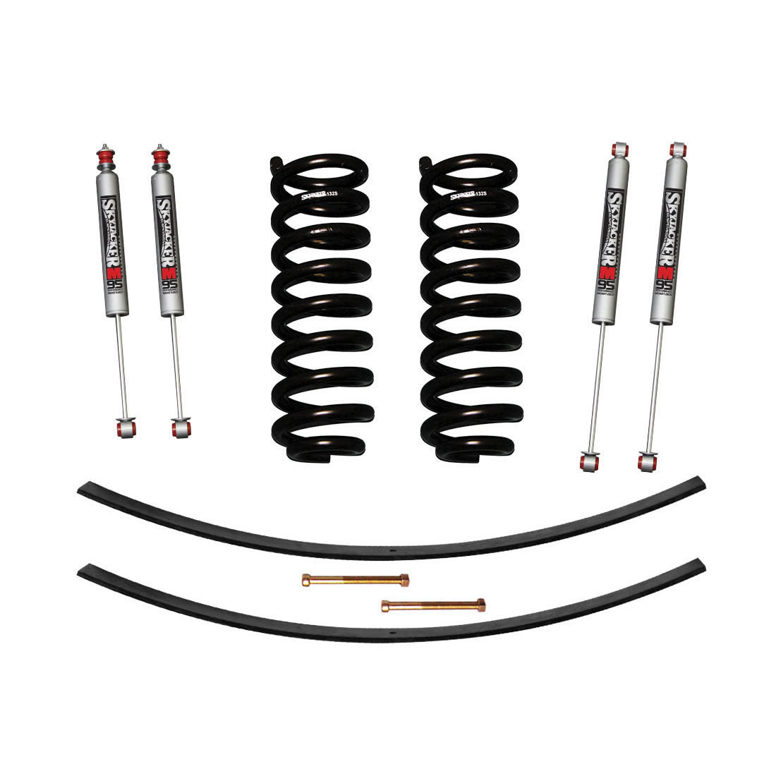 Ranger/Bronco II Suspension Lift Kit 83-89 Ranger 84-89 Bronco II w/Shock M95 Performance Shocks 1.5-2 Inch Lift Incl. Front Coil Springs Rear Add-A-Leafs Skyjacker