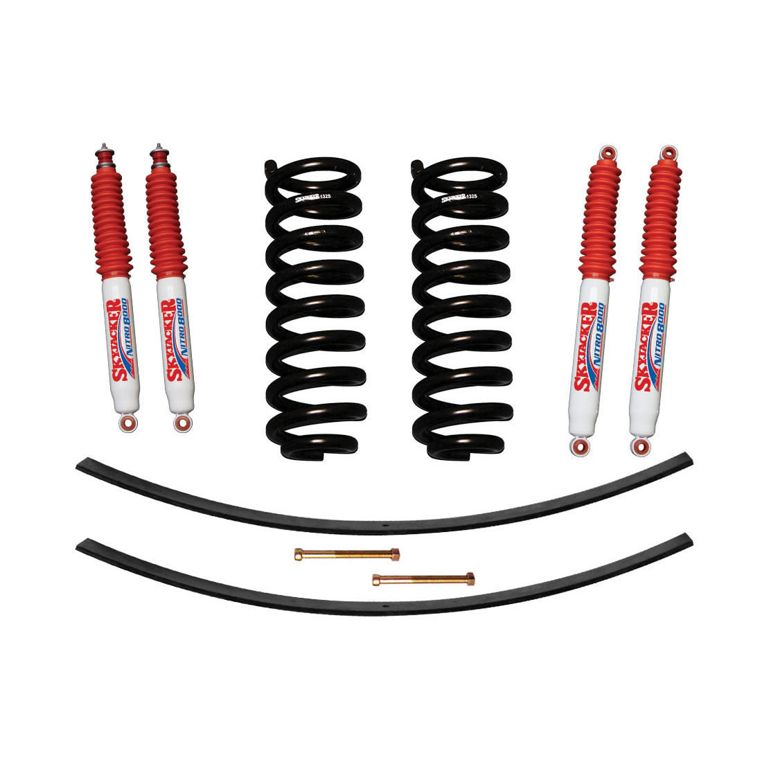 Ranger/Bronco II Suspension Lift Kit 83-89 Ranger 84-89 Bronco II w/Shock Nitro Shocks 1.5-2 Inch Lift Incl. Front Coil Springs Rear Add-A-Leafs Skyjacker