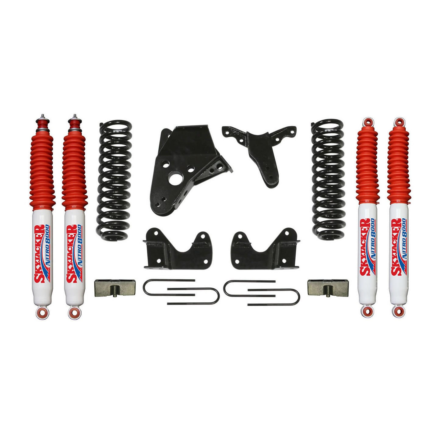 Ranger/B4000 Suspension Lift Kit 98-97 Ranger 94-97 B4000 w/Shock Nitro Shocks 4 Inch Lift Incl. Front Coil Springs Rear U Bolt Kit Rear Block Skyjacker