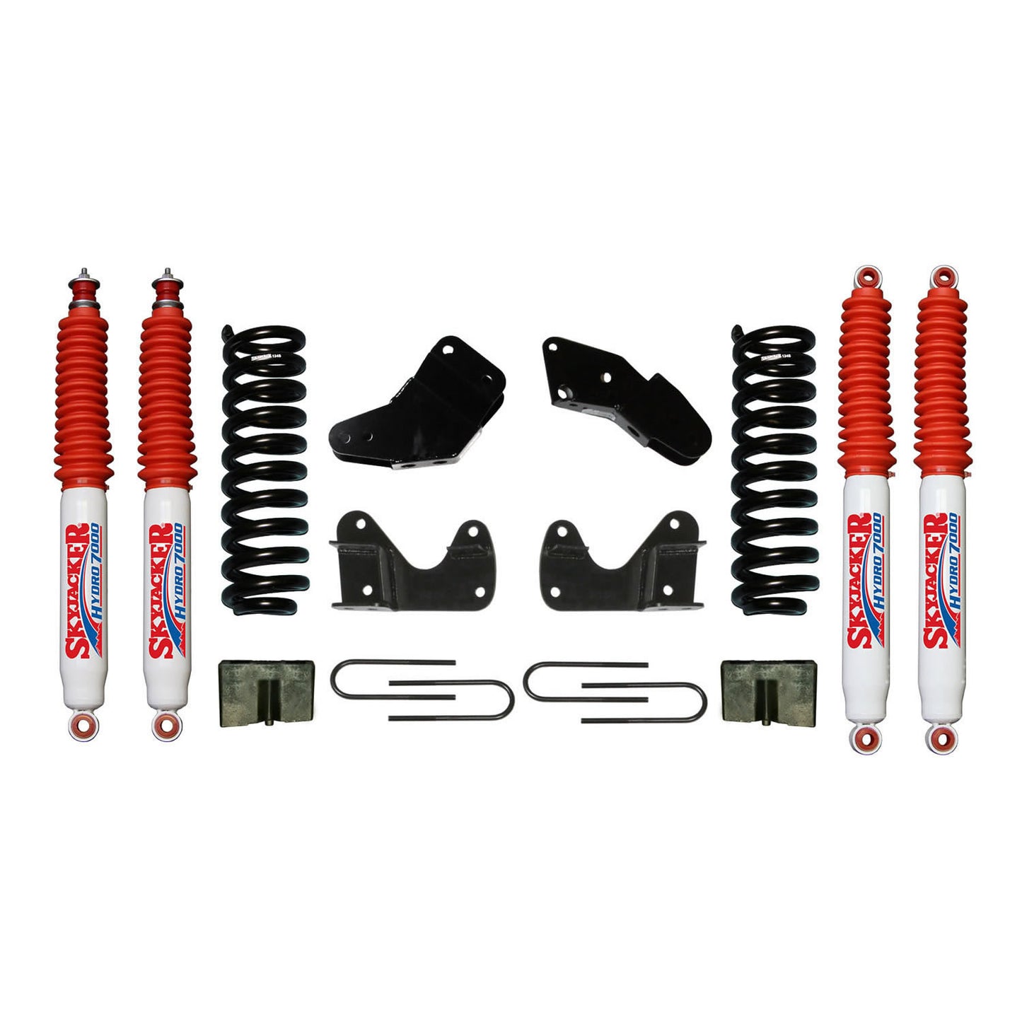 Ranger/B Series Suspension Lift Kit 83-97 Ranger 94-97 Mazda B Series w/Shock 6 Inch Lift Incl. Front Coil Springs Hinge Brackets Radius Arm Bracket Rear U Bolt Kit Rear Block Skyjacker