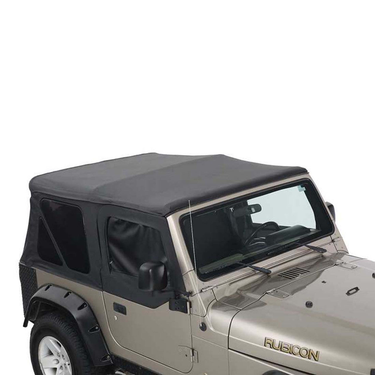 Replacement Soft Top with Upper Doors - Black Diamond with Tinted Windows - Jeep Wrangler TJ 1997-2006