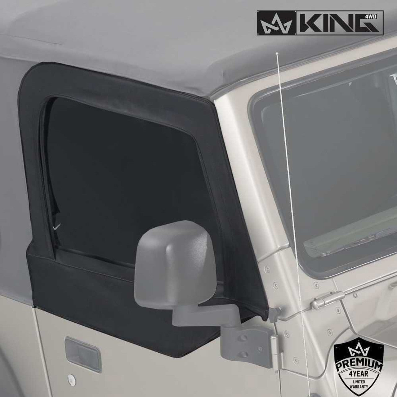 14019935T King 4WD Premium Upper Door Skins Black Diamond Passenger & Driver Side Jeep Wrangler TJ 1997-2006