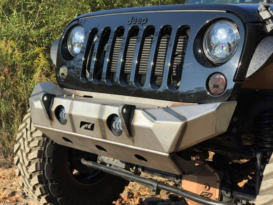 Jeep JK Front Bumper 07-18 Wrangler JK W/Fog Light Holes The Hammer Series Bare Steel Motobilt