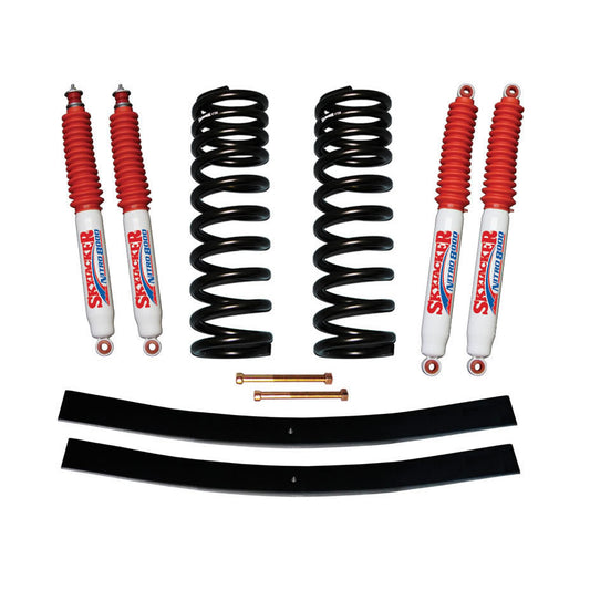 Bronco Suspension Lift Kit 75-77 Ford Bronco w/Shock Nitro Shocks 1.5-2 Inch Lift Incl. Front Coil Springs Rear Add-A-Leafs Skyjacker