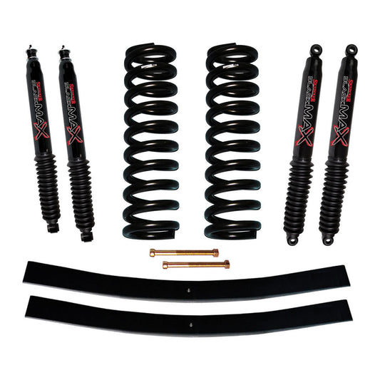 Bronco Suspension Lift Kit 78-79 Ford Bronco w/Shock Black MAX Shocks 4 Inch Lift Incl. Front Coil Springs Rear Add-A-Leafs Skyjacker