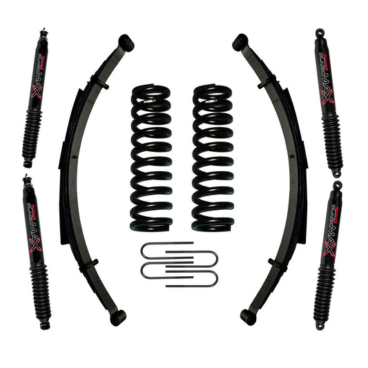 Bronco Suspension Lift Kit 78-79 Ford Bronco w/Shock Black MAX Shocks 4 Inch Lift Incl. Front/Rear Springs Rear U Bolt Kit Skyjacker