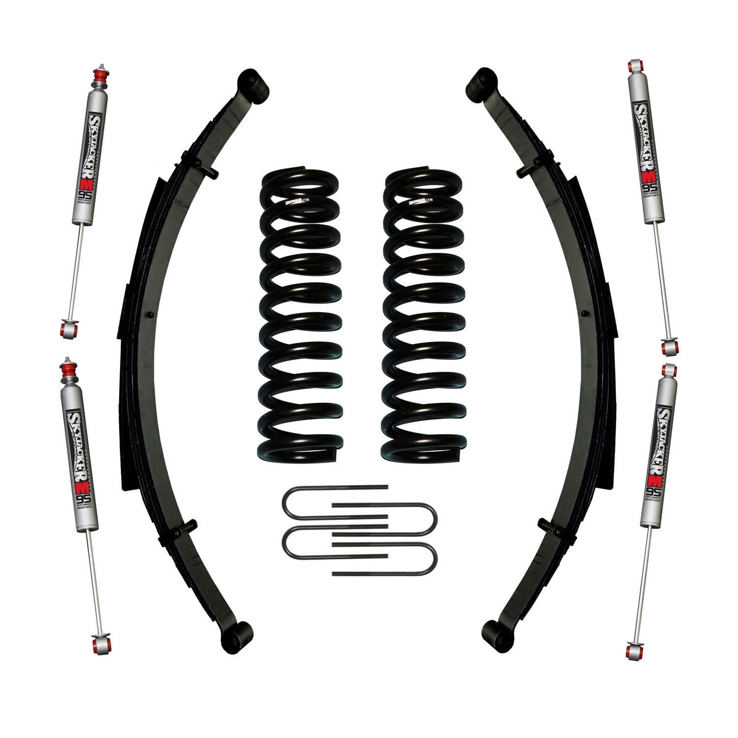 Bronco Suspension Lift Kit 78-79 Ford Bronco w/Shock M95 Performance Shocks 4 Inch Lift Incl. Front/Rear Springs Rear U Bolt Kit Skyjacker