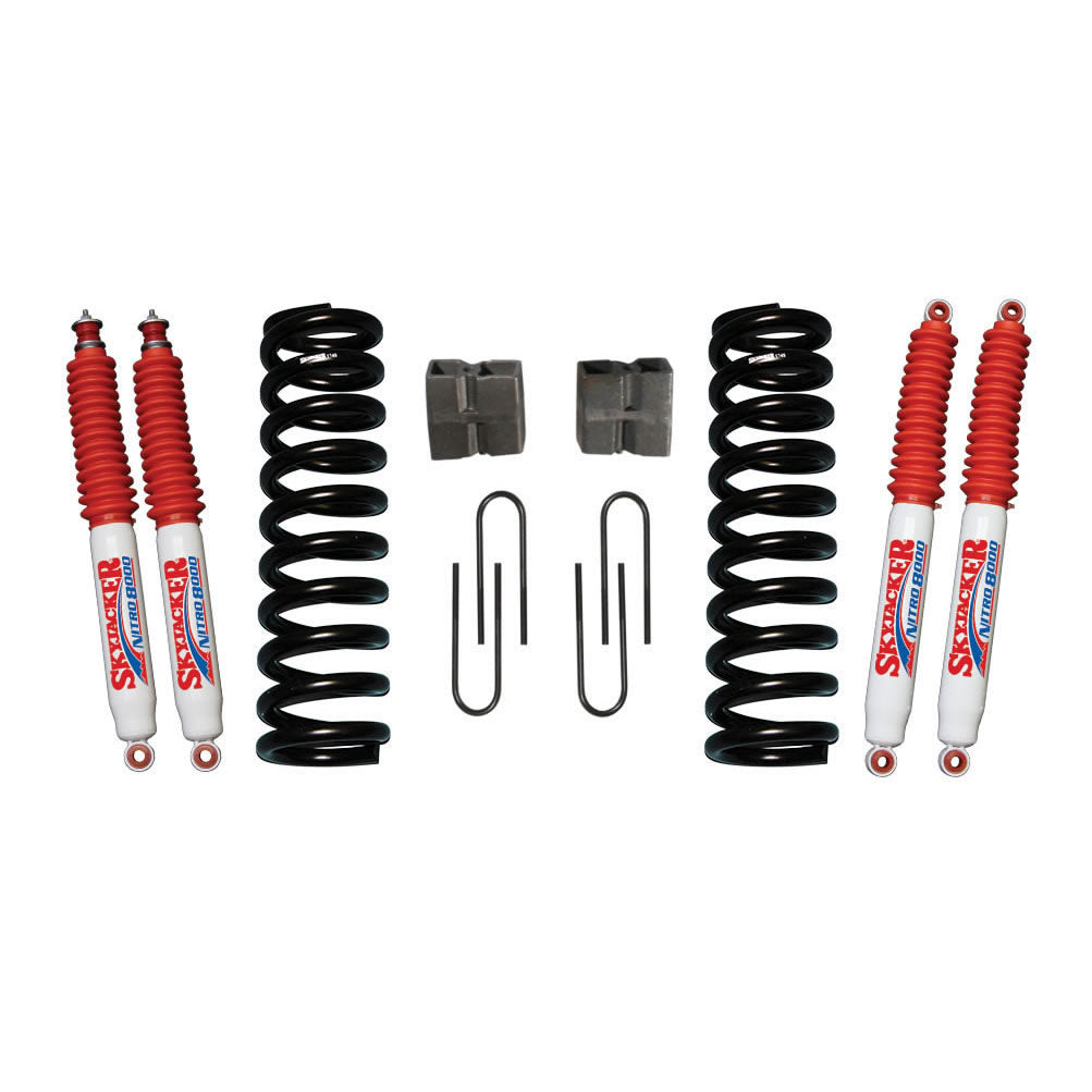 Bronco Suspension Lift Kit 75-77 Bronco w/Shock Nitro Shocks 5 Inch Lift Incl. Front Coil Springs Rear U Bolt Kit Rear Block Skyjacker