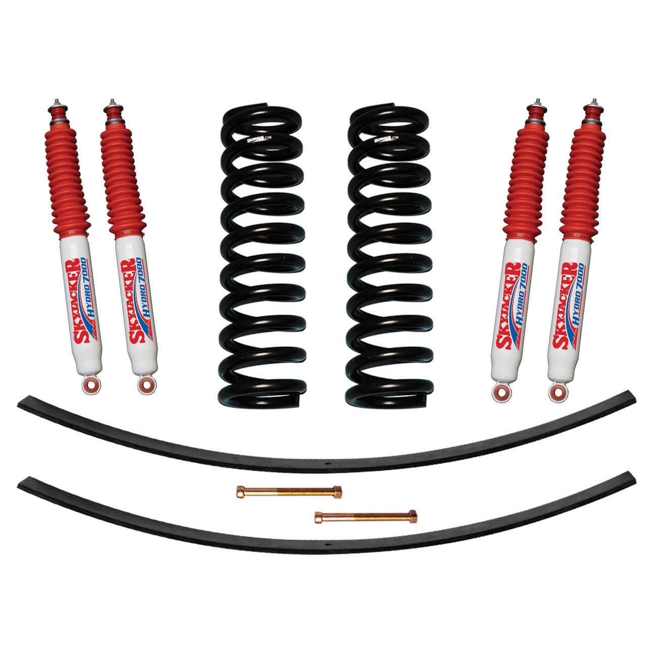 F-100/F-150 Suspension Lift Kit 73-75 F-100 77-79 F-150 w/Shock 4 Inch Lift Incl. Front Coil Springs Rear Add-A-Leafs Skyjacker