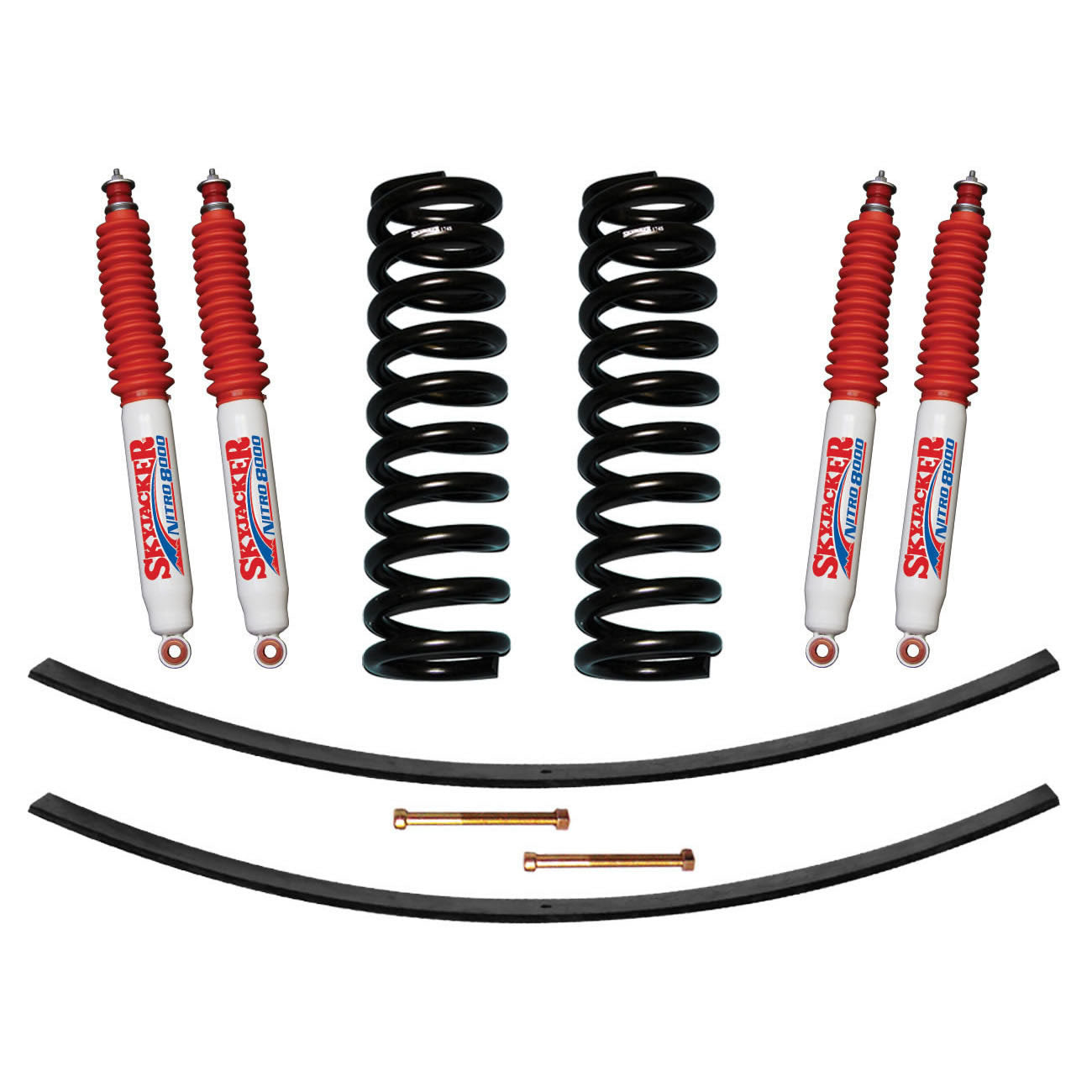 F-100/F-150 Suspension Lift Kit 73-75 F-100 77-79 F-150 w/Shock Nitro Shocks 4 Inch Lift Incl. Front Coil Springs Rear Add-A-Leafs Skyjacker