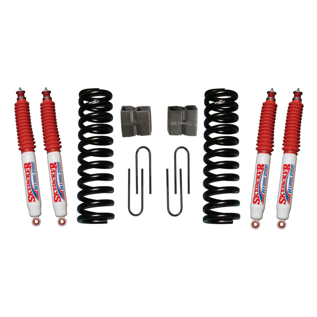 Suspension Lift Kit w/Shock 6 Inch Lift Incl. Front Coil Springs Rear U Bolt Kit Rear Block Skyjacker