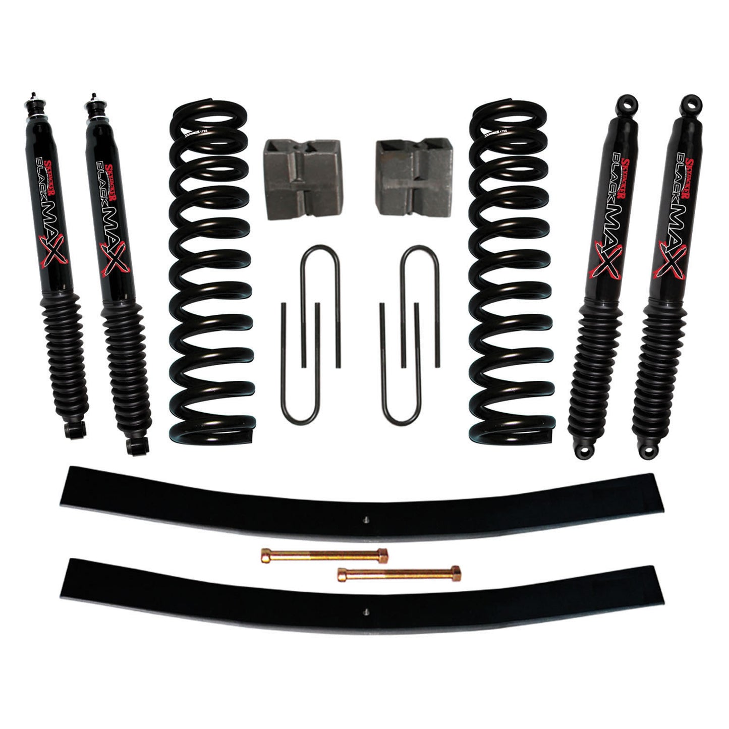 Bronco Suspension Lift Kit 78-79 Bronco w/Shock Black MAX Shocks 9 Inch Lift Incl. Front Coil Springs Rear U Bolt Kit Rear Block Rear Add-A-Leafs Skyjacker