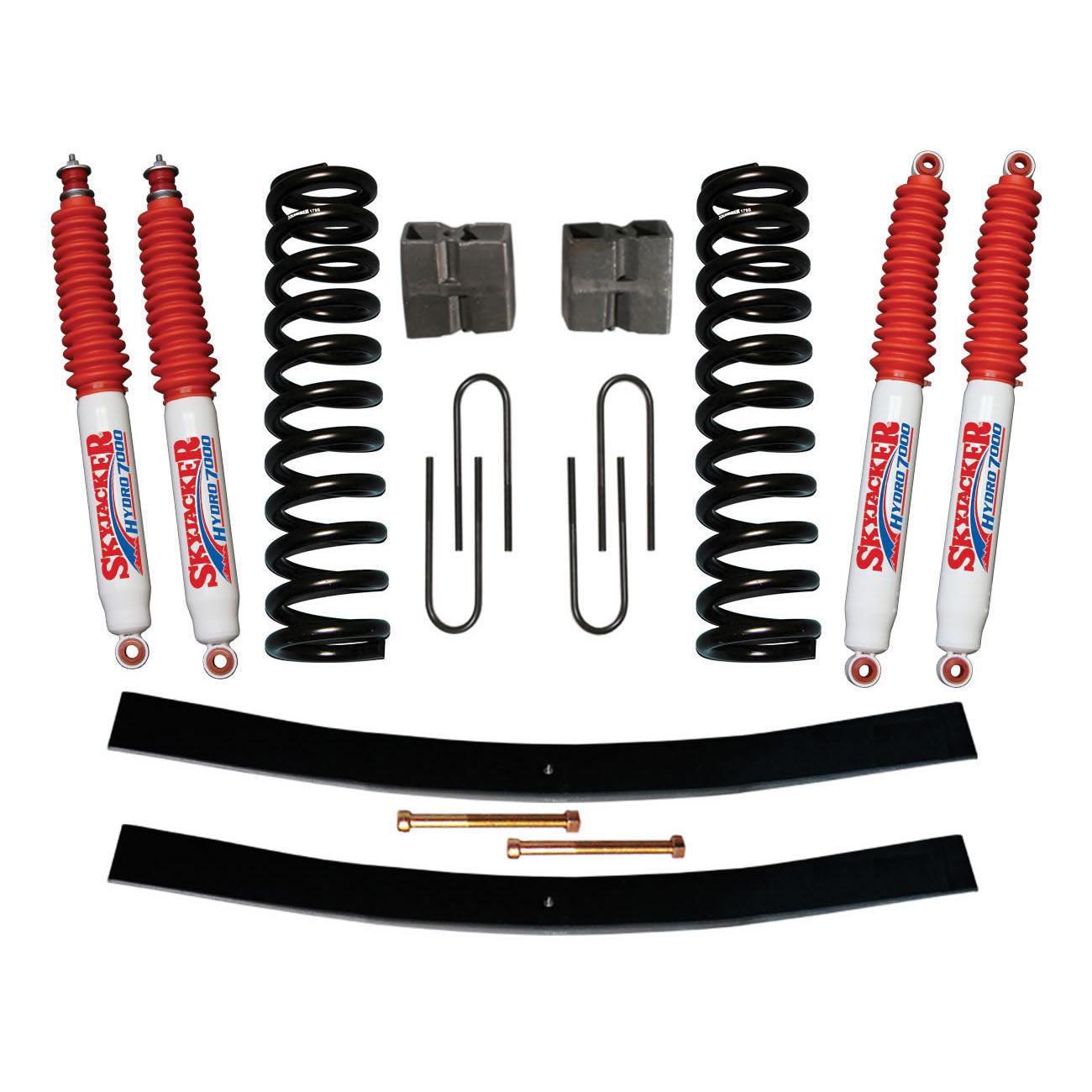 Bronco Suspension Lift Kit 78-79 Bronco w/Shock 9 Inch Lift Incl. Front Coil Springs Rear U Bolt Kit Rear Block Rear Add-A-Leafs Skyjacker