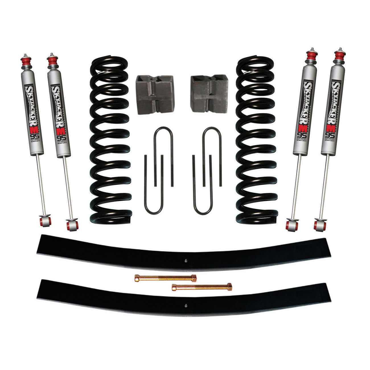 Bronco Suspension Lift Kit 78-79 Bronco w/Shock Nitro Shocks 9 Inch Lift Incl. Front Coil Springs Rear U Bolt Kit Rear Block Rear Add-A-Leafs Skyjacker