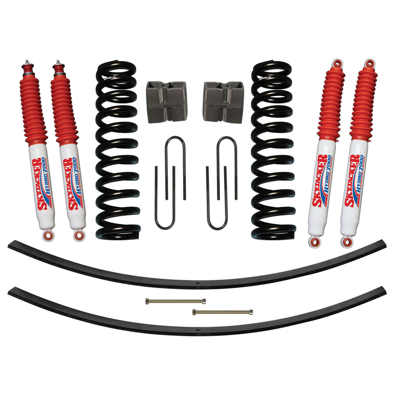 Suspension Lift Kit w/Shock 9 Inch Lift Incl. Front Coil Springs Rear Add-A-Leafs Rear U Bolt Kit Rear Block Skyjacker