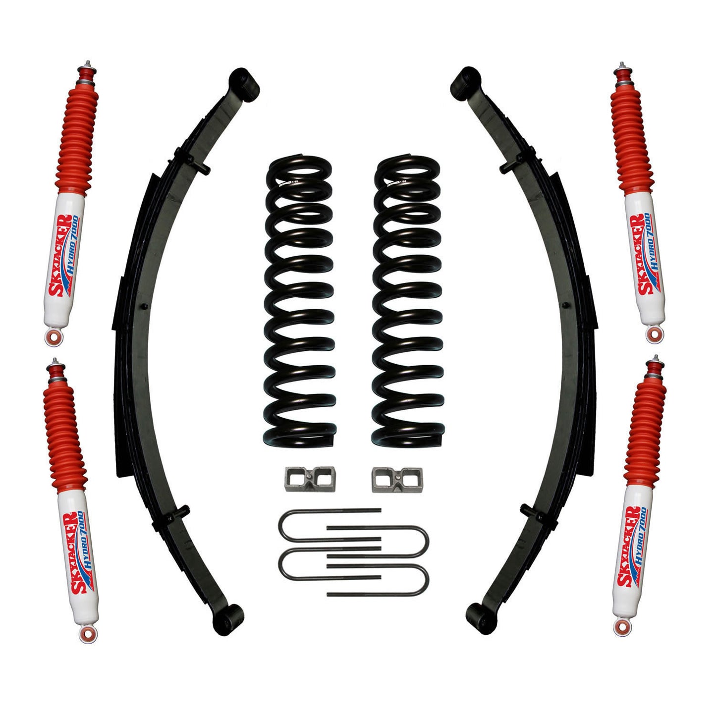 Suspension Lift Kit w/Shock 9 Inch Lift Incl. Front/Rear Springs Rear U Bolt Kit 2 Inch Rear Blocks Skyjacker