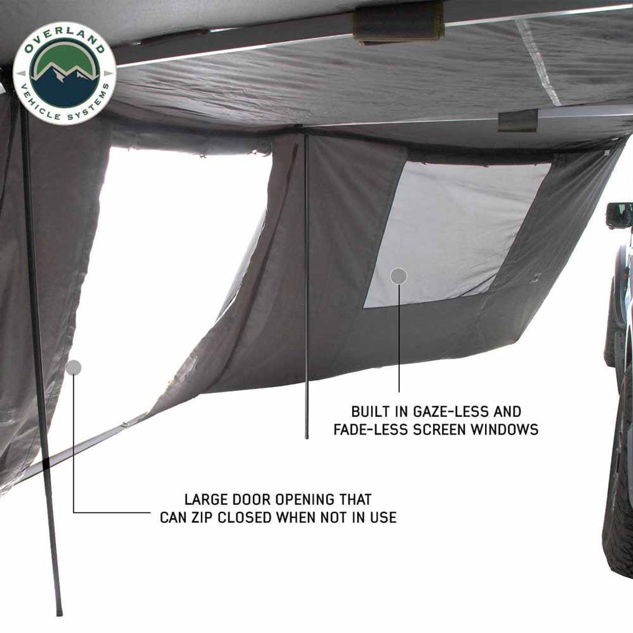 HD Nomadic 270 Degree Awning Wall 1 with Door & Window - Driver Side