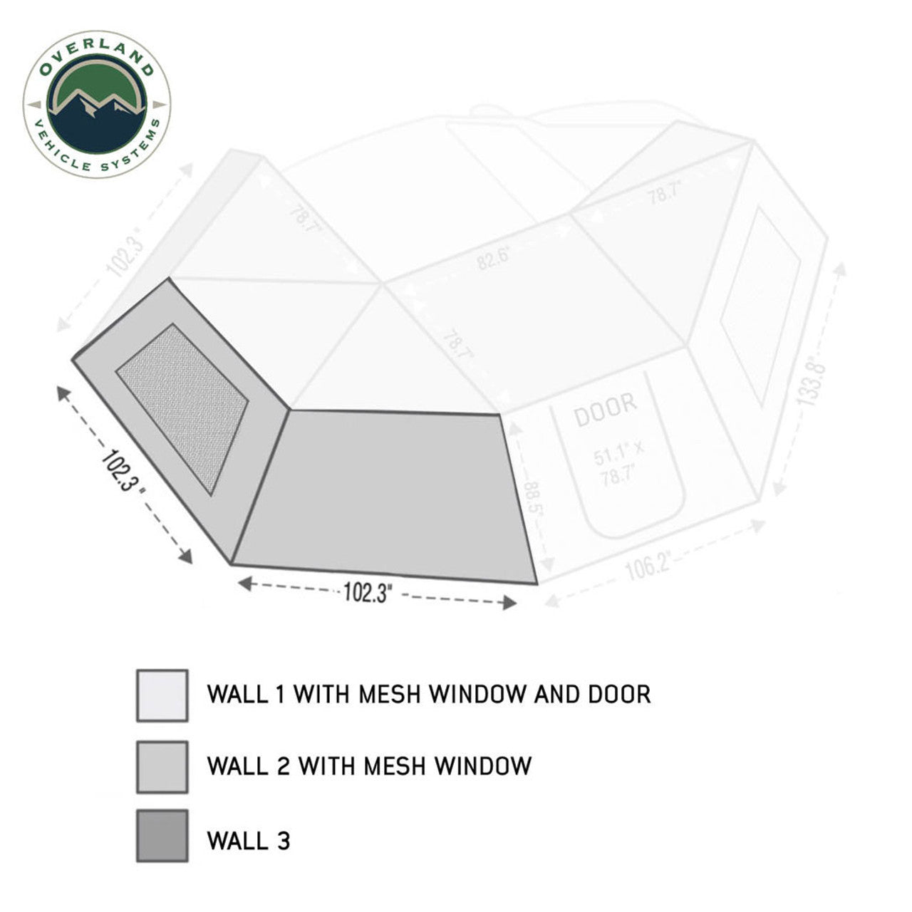 HD Nomadic 270 Degree Awning Wall 2 with Window - Driver Side