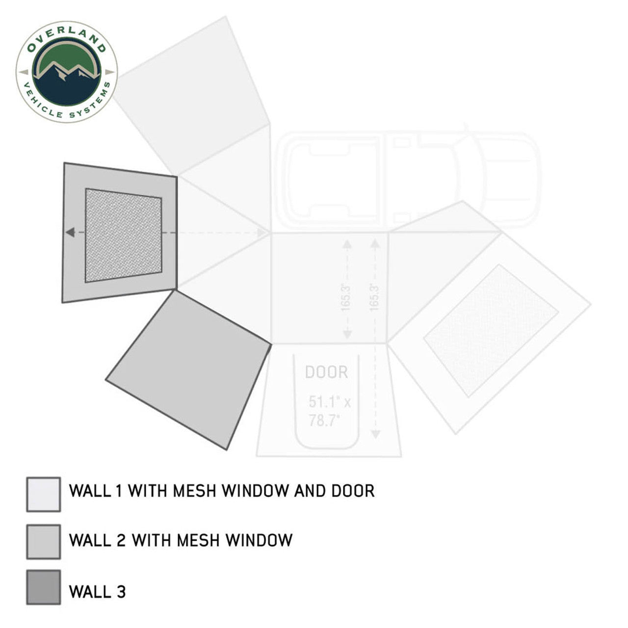 HD Nomadic 270 Degree Awning Wall 2 with Window - Driver Side