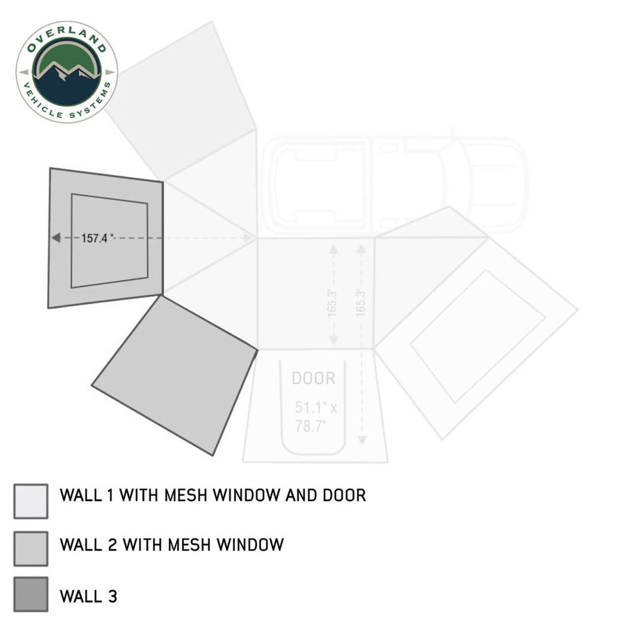 HD Nomadic 270 Degree Awning Wall 2 with Window - Driver Side