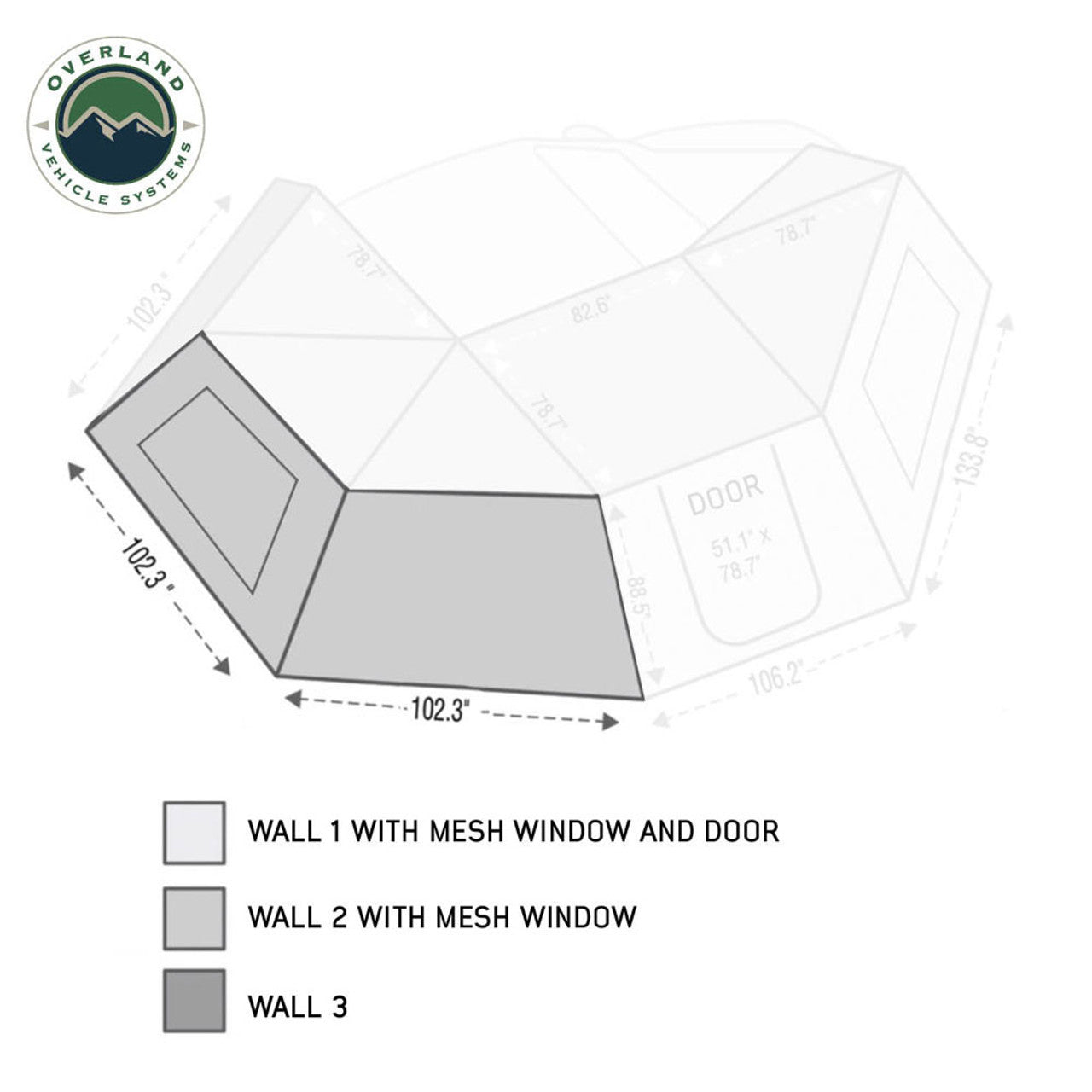 HD Nomadic 270 Degree Awning Wall 2 with Window - Driver Side