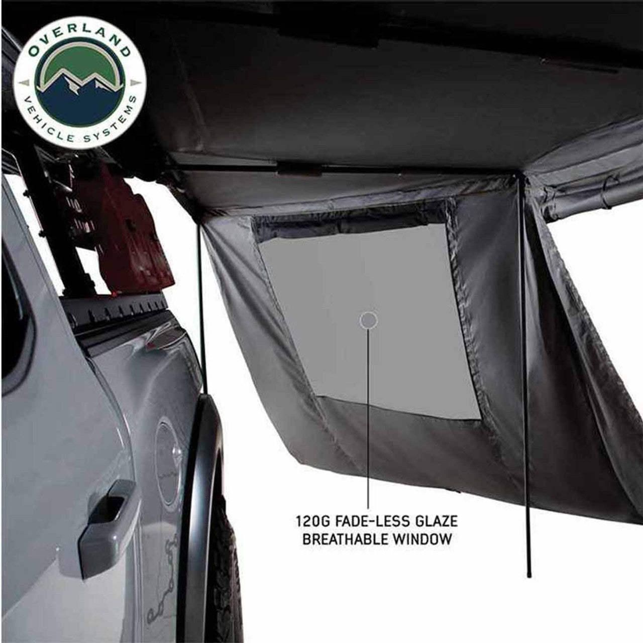 HD Nomadic 180 Degree Awning Side Wall with Window - Dark Gray With Storage Bag