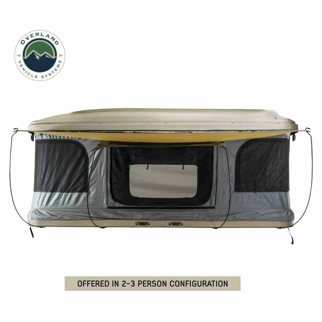 HD Bundu Pop Up Hard Shell Roof Top Tent, Grey Body & Green Trim