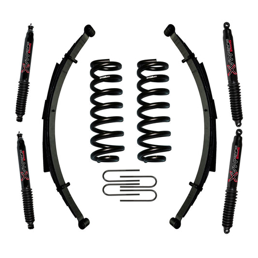 Suspension Lift Kit w/Shock Black MAX Shocks 1.5-2 Inch Lift Incl. Front/Rear Springs Rear U Bolt Kit Skyjacker