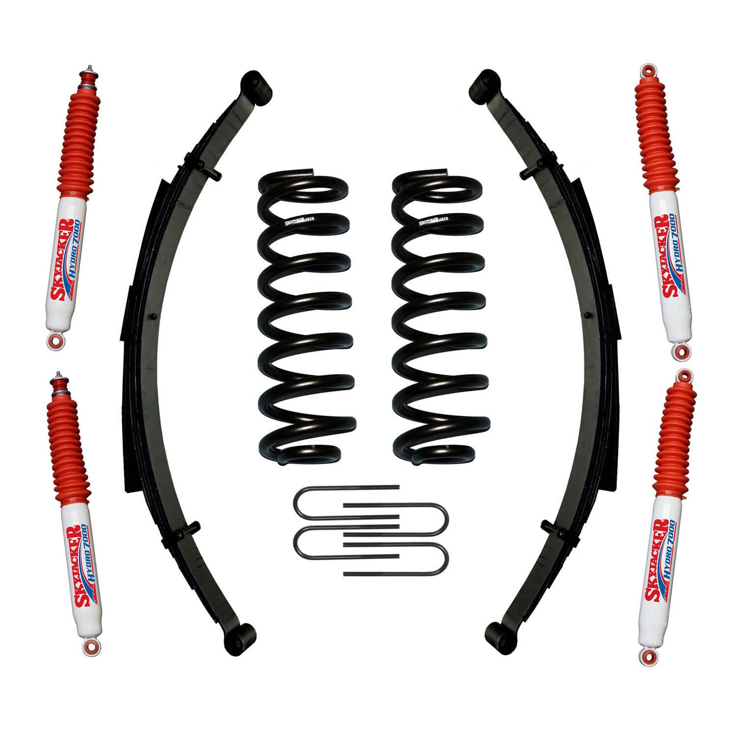 Suspension Lift Kit w/Shock 1.5-2 Inch Lift Incl. Front/Rear Springs Rear U Bolt Kit Skyjacker