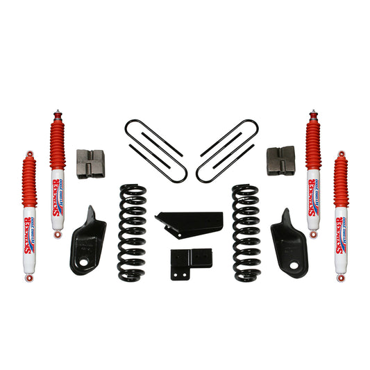 Suspension Lift Kit w/Shock 4 Inch Lift Incl. Front Coil Springs Brackets Rear U Bolt Kit Rear Block Skyjacker