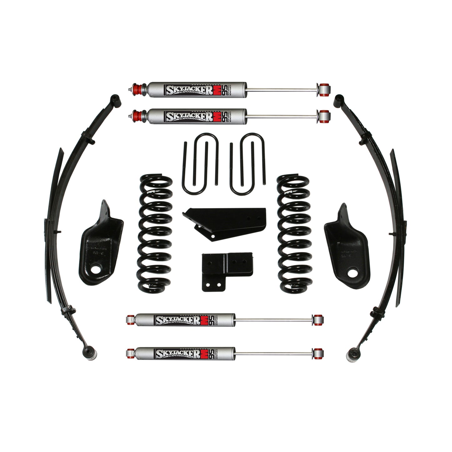 Suspension Lift Kit w/Shock M95 Performance Shocks 4 Inch Lift Incl. Front/Rear Springs Brackets Rear U Bolt Kit Skyjacker