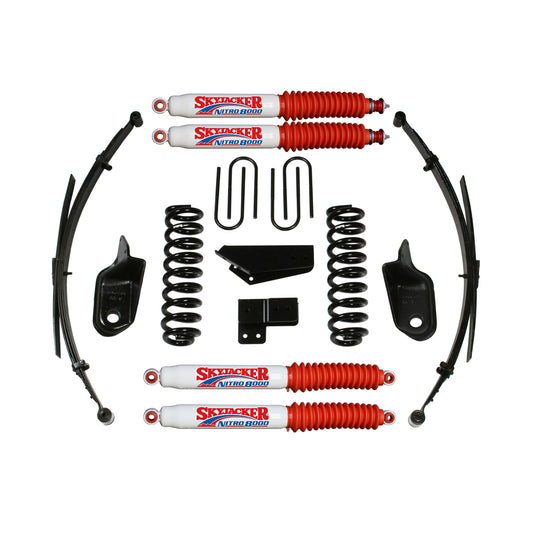 Suspension Lift Kit w/Shock Nitro Shocks 4 Inch Lift Incl. Front/Rear Springs Brackets Rear U Bolt Kit Skyjacker