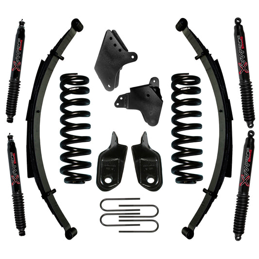 F-150 Suspension Lift Kit 80-96 Ford F-150 w/Shock Black MAX Shocks 6 Inch Lift Incl. Front/Rear Springs Brackets Rear U Bolt Kit Skyjacker