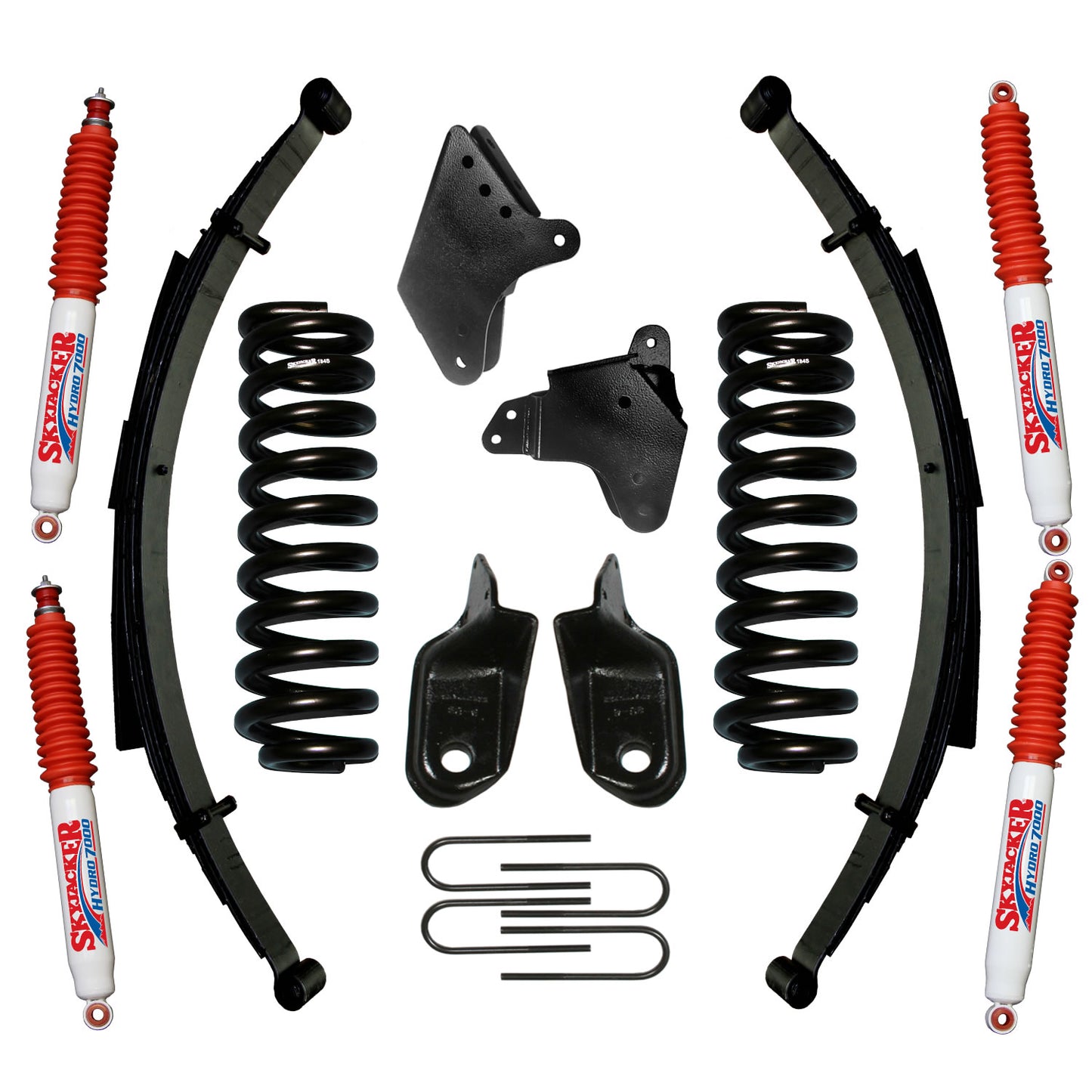 F-150 Suspension Lift Kit 80-96 Ford F-150 w/Shock 6 Inch Lift Incl. Front/Rear Springs Brackets Rear U Bolt Kit Skyjacker