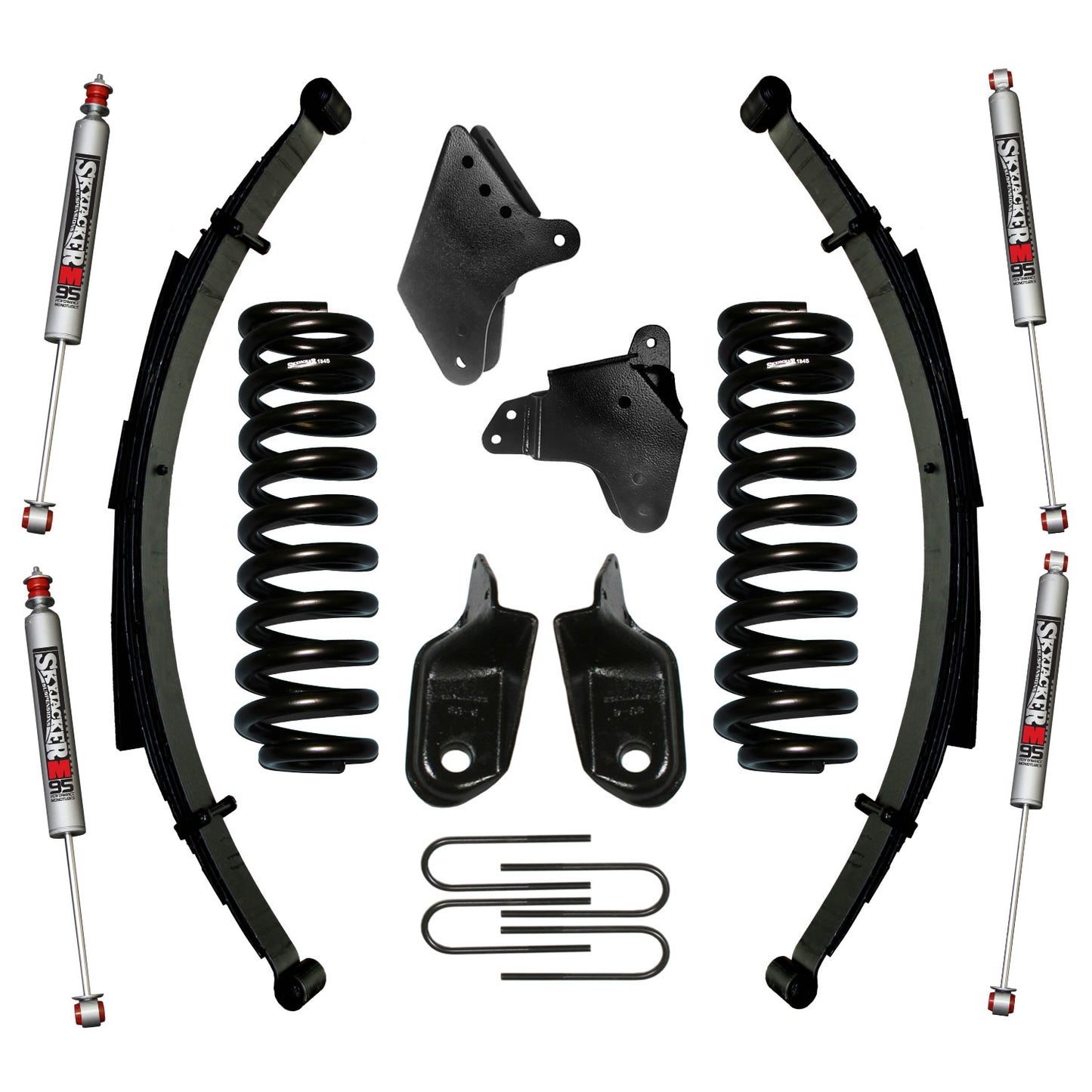 F-150 Suspension Lift Kit 80-96 Ford F-150 w/Shock M95 Performance Shocks 6 Inch Lift Incl. Front/Rear Springs Brackets Rear U Bolt Kit Skyjacker