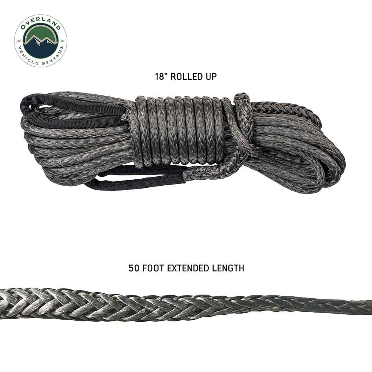 Brute Recovery Winch Line Extension 3/8" x 50' 20,000 LB. - Gray