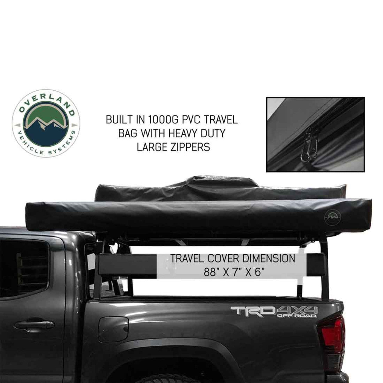 HD Nomadic 270 Degree Awning - Driver Side - Dark Gray Awning with Black Cover