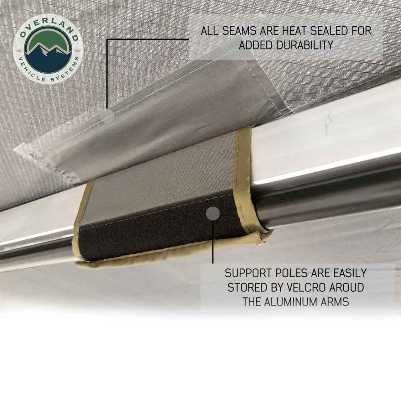 HD Nomadic 270 Degree Driver Side Awning with Bracket Kit for Mid - High Roofline Vans