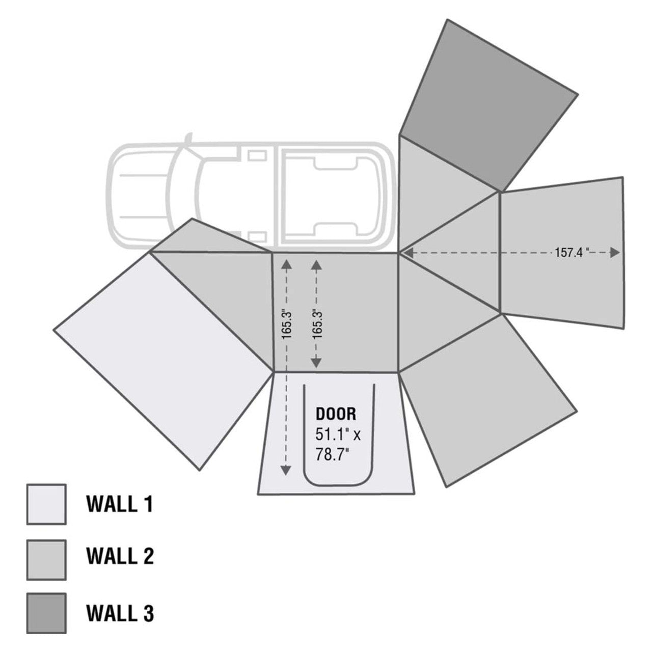 HD Nomadic 270 Degree Awning & Wall 1, 2, & 3, Mounting Brackets - Driver Side