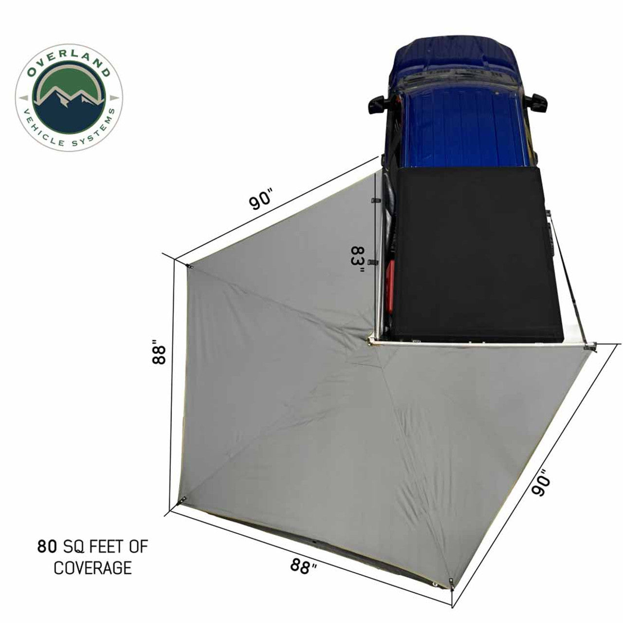 HD Nomadic 270 LT Awning - Driver Side - Dark Gray With Black Travel Cover Universal