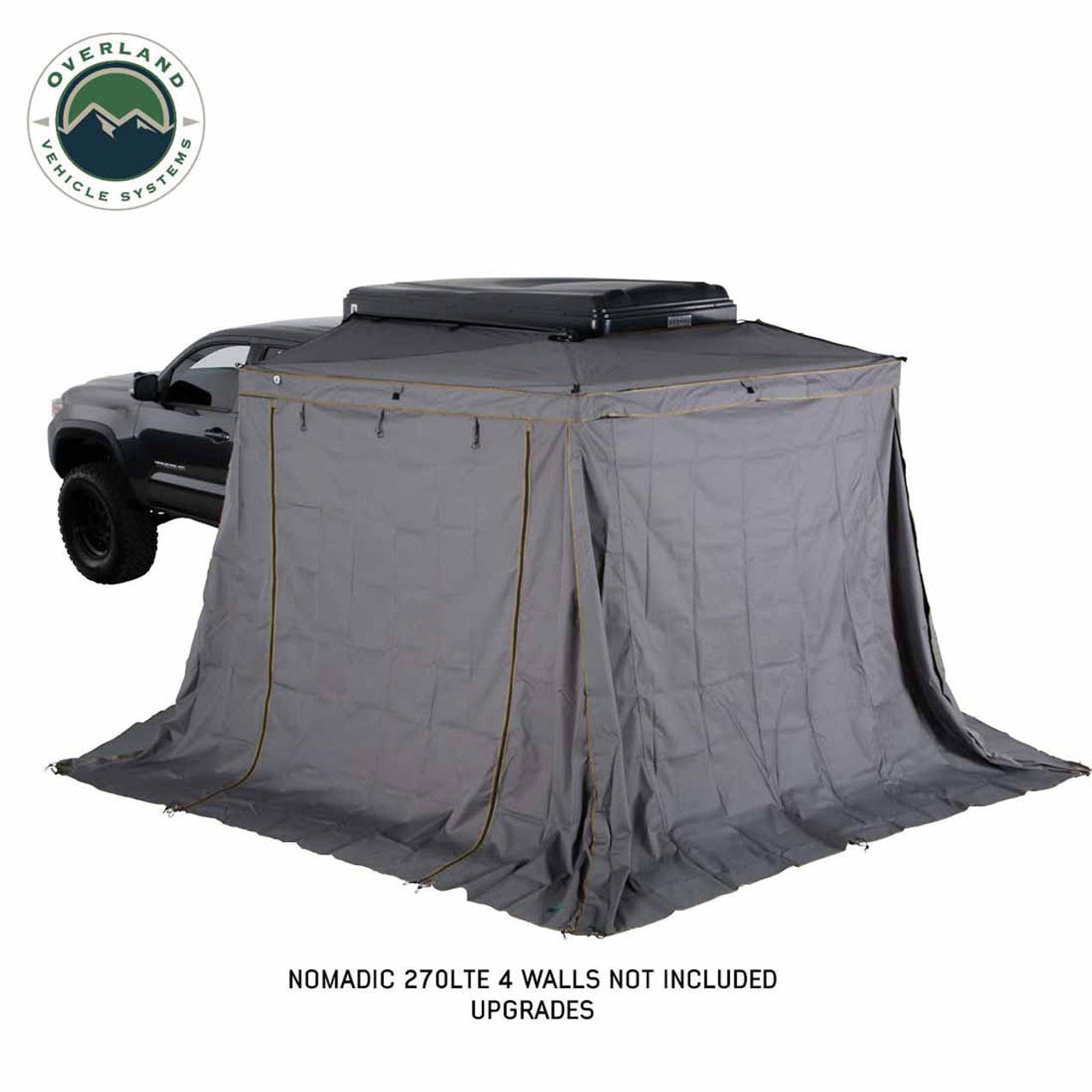 HD Nomadic 270 LTE Awning - Driver Side - Dark Gray with Black Travel Cover Universal