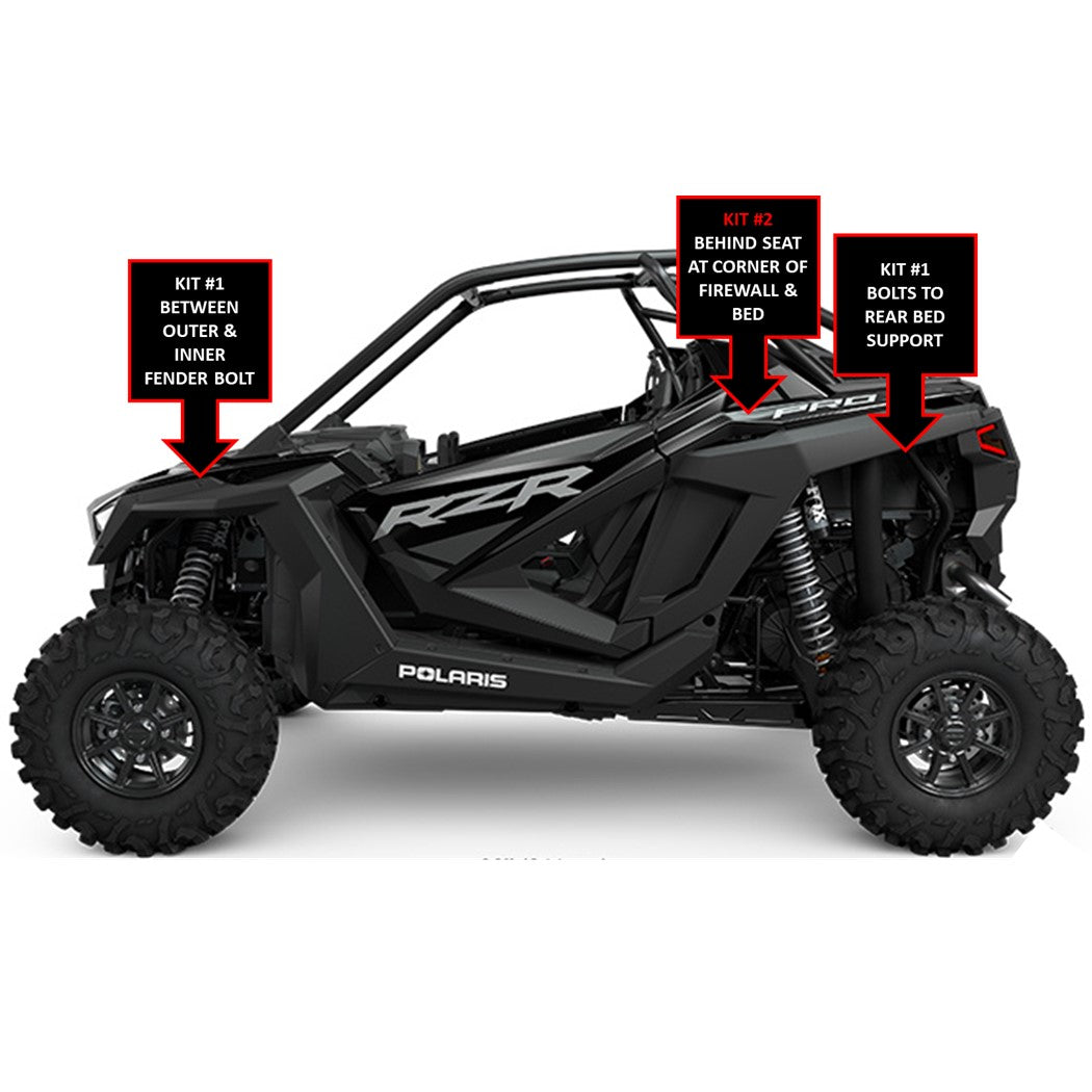 X3 & RZR Specific Rock Light Bracket/Mount Kit