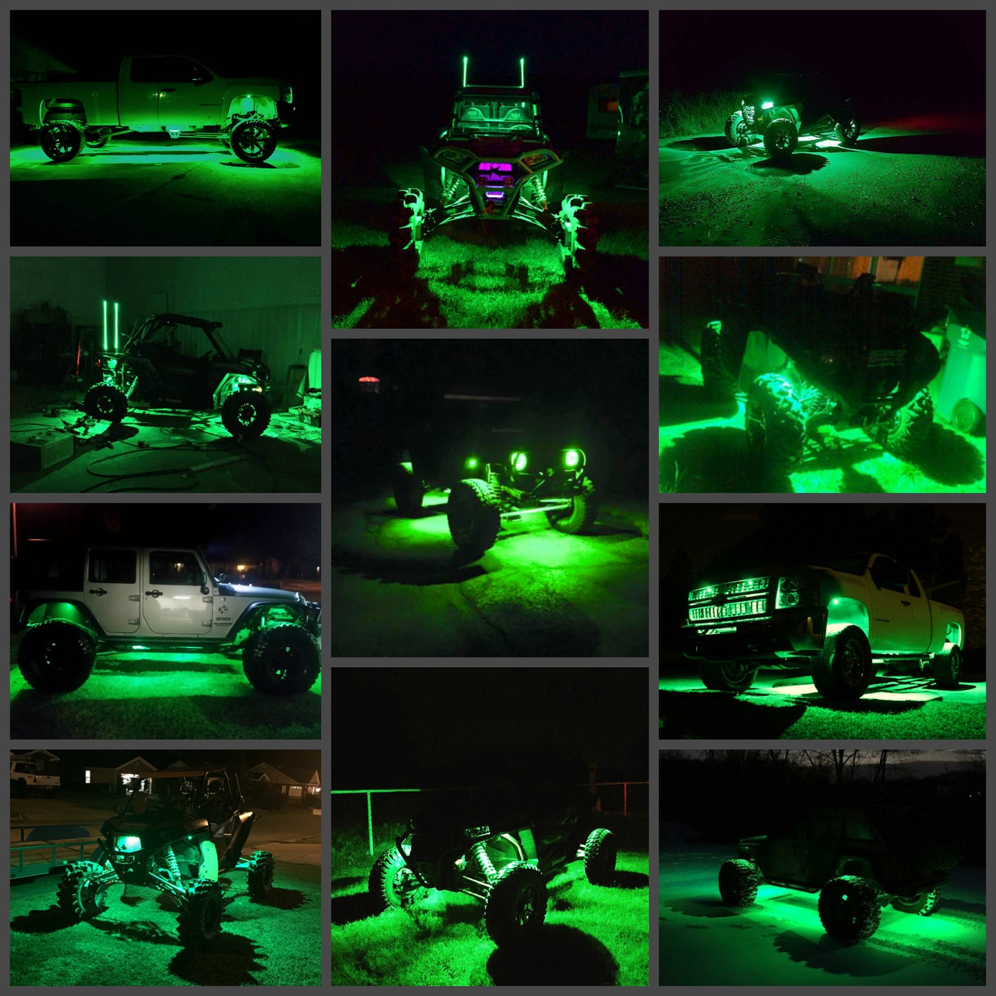 (TRUCK/JEEP) - 8w Single Color Rock Light Kit