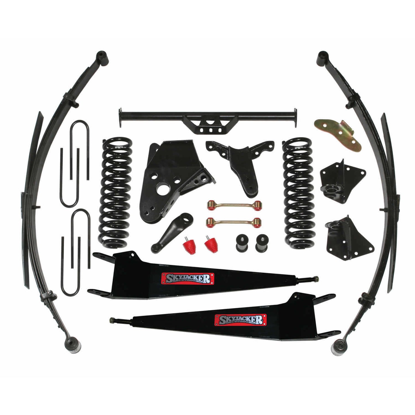 Ranger/B4000 Class II Lift Kit 4 Inch Lift 83-97 Ranger 94-97 B4000 Includes Front Coil/Rear Leaf Springs Radius Arm Hinge Brackets Pitman Arm Bump Stops Sway Bar Links Rear U Bolt Kit Skyjacker