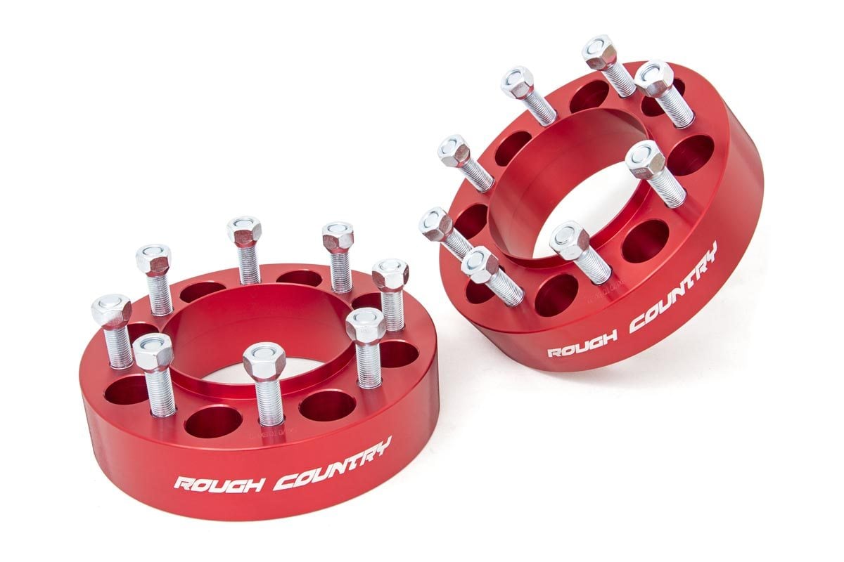 2 Inch Wheel Spacers - 8x170 - Red - Ford F-250/F-350 Super Duty 4WD (03-24)