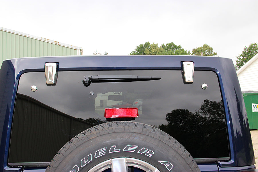 Jeep JK Liftgate Hinge Overlays Pair 07-18 Wrangler JK Polished Silver Kentrol